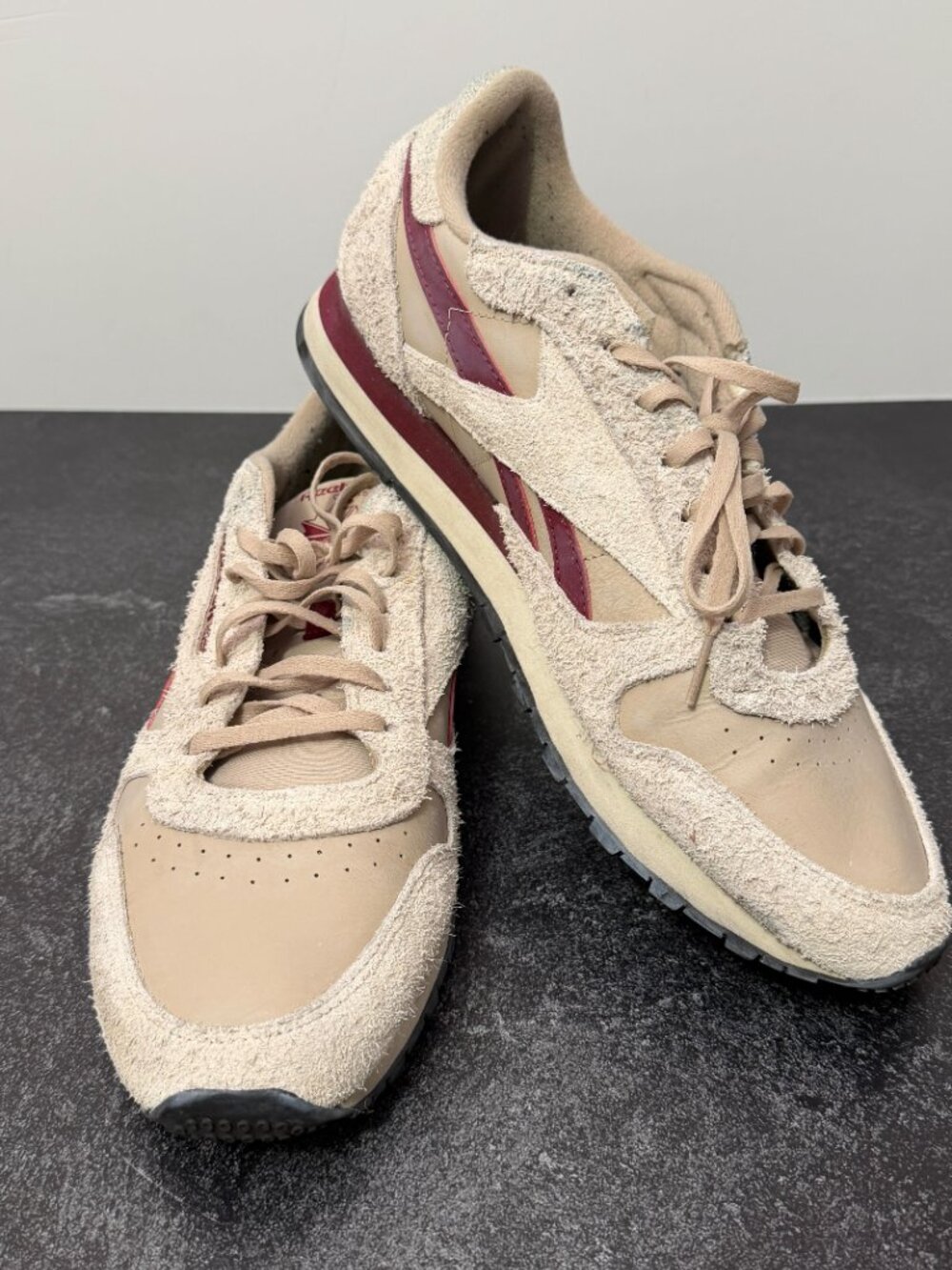 Reebok Classic Leather Men's Shoes Sz 13 Running Beige Flas Lace Up Sneakers